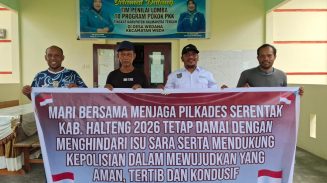 Ajakan menjaga Pilkades Serentak 2026 di Halmahera Tengah. Foto: Istimewa