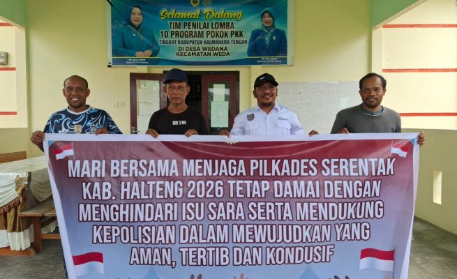 Ajakan menjaga Pilkades Serentak 2026 di Halmahera Tengah. Foto: Istimewa